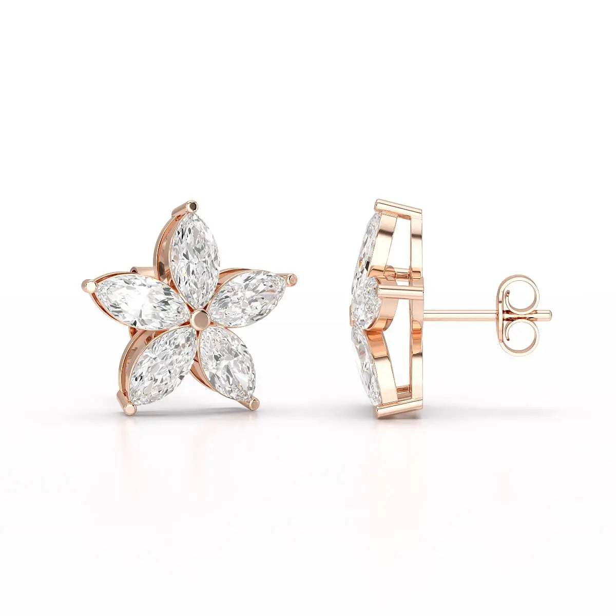 3 CT Marquise Cut Lab Diamond Stud Earrings Jama Jewels