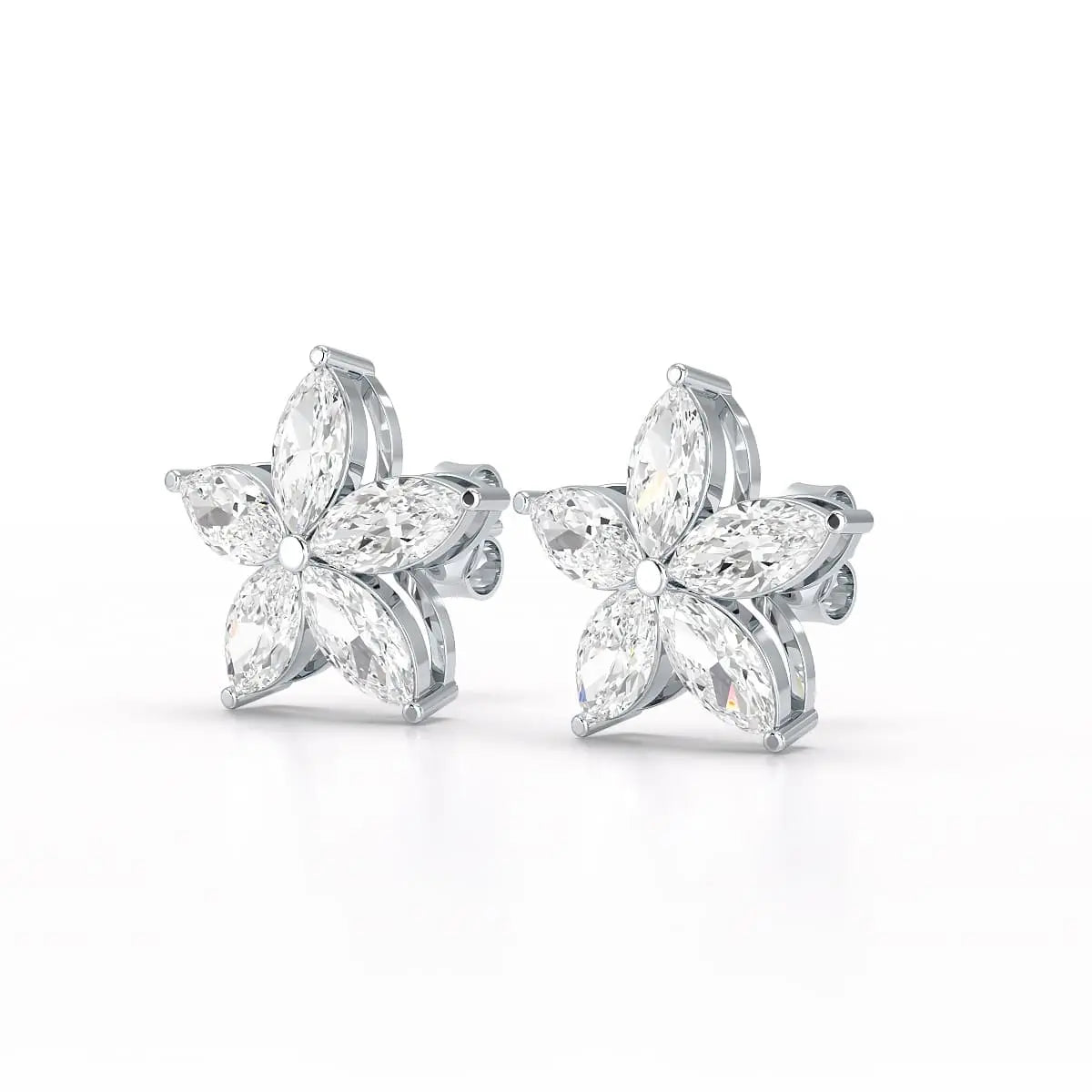 3 CT Marquise Cut Lab Diamond Stud Earrings Jama Jewels