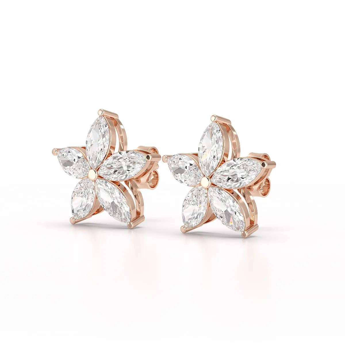 3 CT Marquise Cut Lab Diamond Stud Earrings Jama Jewels