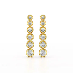 3 CT Lab Diamond Bridal Drop Dangle Earrings - Jama Jewels