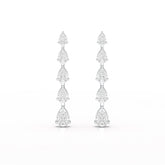 4.02 CT Pear Cut Dangle Drop Lab Diamond Earrings