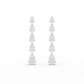 4.02 CT Pear Cut Dangle Drop Lab Diamond Earrings