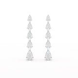 4.02 CT Pear Cut Dangle Drop Lab Diamond Earrings