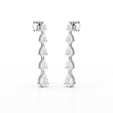 4.02 CT Pear Cut Dangle Drop Lab Diamond Earrings