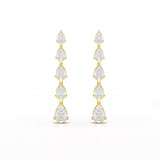 4.02 CT Pear Cut Dangle Drop Lab Diamond Earrings