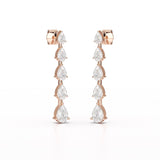 4.02 CT Pear Cut Dangle Drop Lab Diamond Earrings