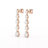 4.02 CT Pear Cut Dangle Drop Lab Diamond Earrings
