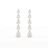 4.02 CT Pear Cut Dangle Drop Lab Diamond Earrings