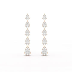4.02 CT Pear Cut Dangle Drop Lab Diamond Earrings