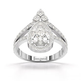 4.07 CT Lab Diamond Pear Cut Ring