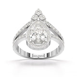 4.07 CT Lab Diamond Pear Cut Ring