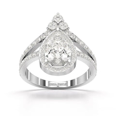 4.07 CT Lab Diamond Pear Cut Ring