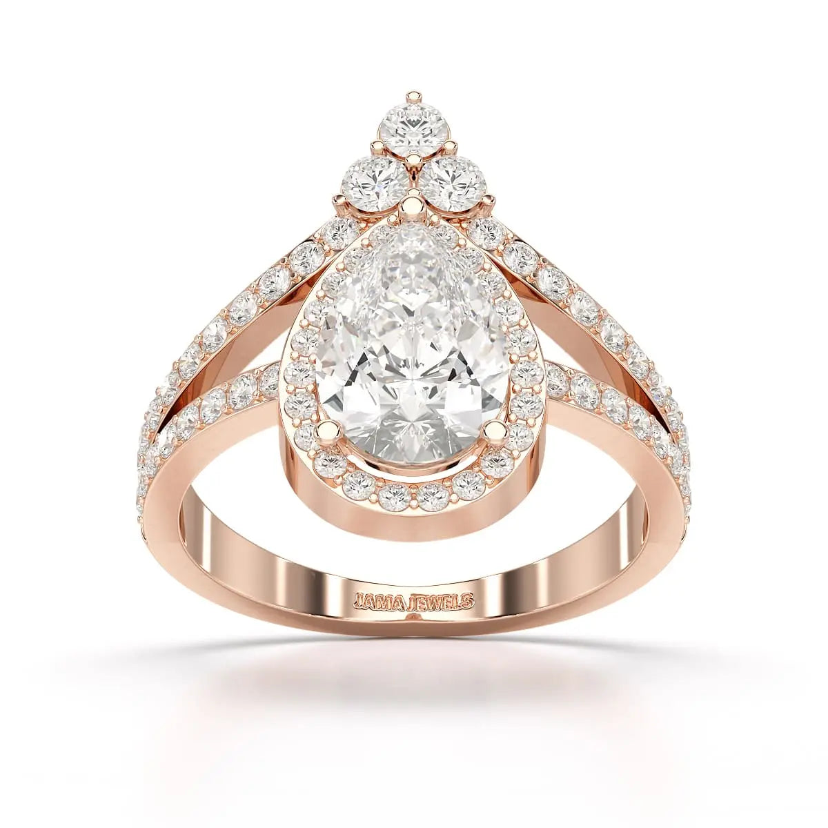 4.07 CT Lab Diamond Pear Cut Ring