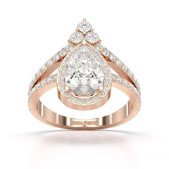 4.07 CT Lab Diamond Pear Cut Ring