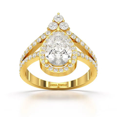 4.07 CT Lab Diamond Pear Cut Ring