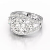 4.08 CT Lab Diamond Round Cut Classic Ring