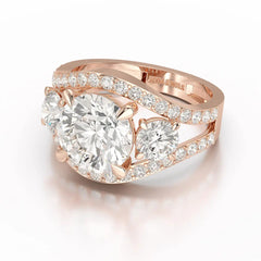 4.08 CT Lab Diamond Round Cut Classic Ring