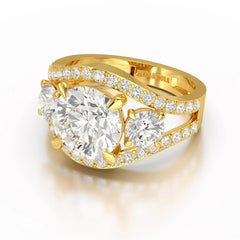 4.08 CT Lab Diamond Round Cut Classic Ring