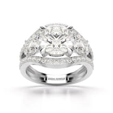 4.08 CT Lab Diamond Round Cut Classic Ring