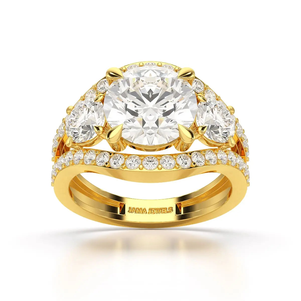 4.08 CT Lab Diamond Round Cut Classic Ring
