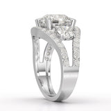 4.08 CT Lab Diamond Round Cut Classic Ring
