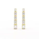 4.09 CT Emerald Cut Lab Diamond Dangle Earrings