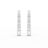 4.09 CT Emerald Cut Lab Diamond Dangle Earrings