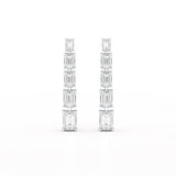 4.09 CT Emerald Cut Lab Diamond Dangle Earrings