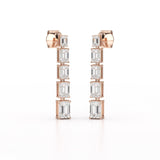 4.09 CT Emerald Cut Lab Diamond Dangle Earrings