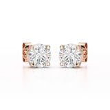4.09 CT Lab Diamond White Gold Stud Earrings