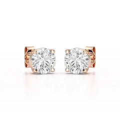 4.09 CT Lab Diamond White Gold Stud Earrings