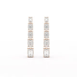 4.09 CT Emerald Cut Lab Diamond Dangle Earrings