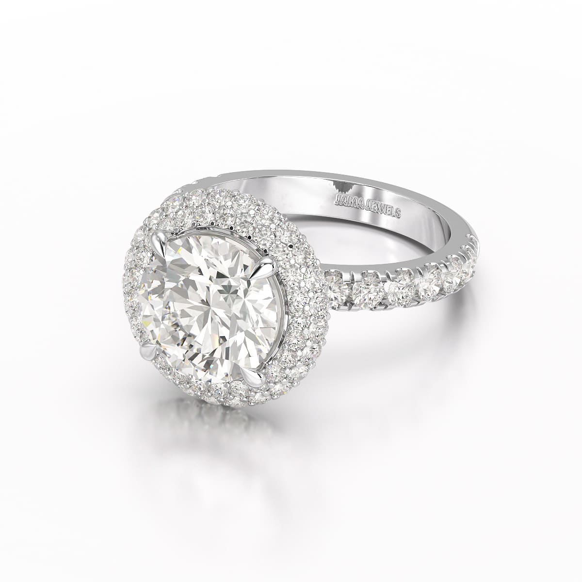 4.32 CT Round Cut Halo Lab Diamond Ring