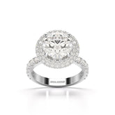 4.32 CT Round Cut Halo Lab Diamond Ring