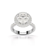 4.32 CT Round Cut Halo Lab Diamond Ring