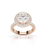 4.32 CT Round Cut Halo Lab Diamond Ring