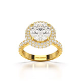 4.32 CT Round Cut Halo Lab Diamond Ring