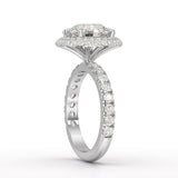 4.32 CT Round Cut Halo Lab Diamond Ring