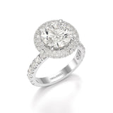 4.32 CT Round Cut Halo Lab Diamond Ring