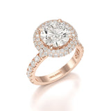 4.32 CT Round Cut Halo Lab Diamond Ring