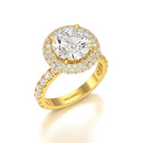 4.32 CT Round Cut Halo Lab Diamond Ring