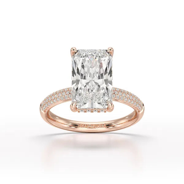 4.36 CT Radiant Lab Diamonds Engagement Ring - Jama Jewels