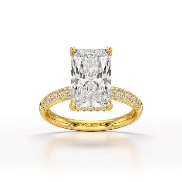 4.36 CT Radiant Lab Diamonds Engagement Ring - Jama Jewels