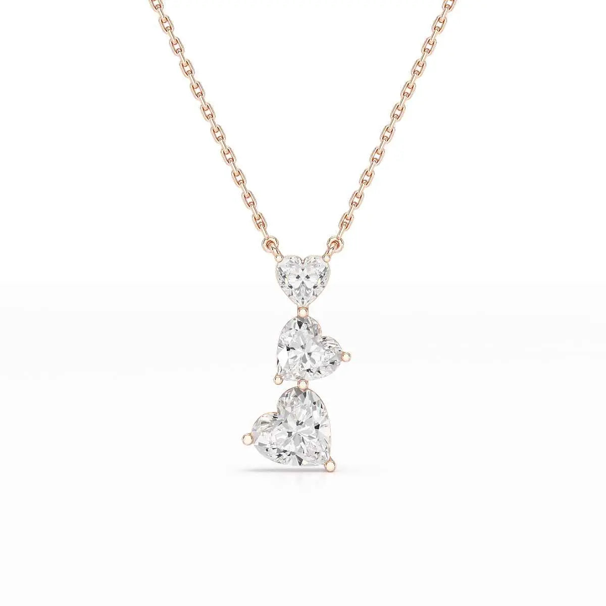 4.3 CT Heart Cut Lab Diamond Chain Pendant Jama Jewels