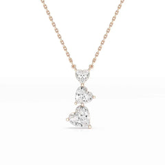 4.3 CT Heart Cut Lab Diamond Chain Pendant Jama Jewels
