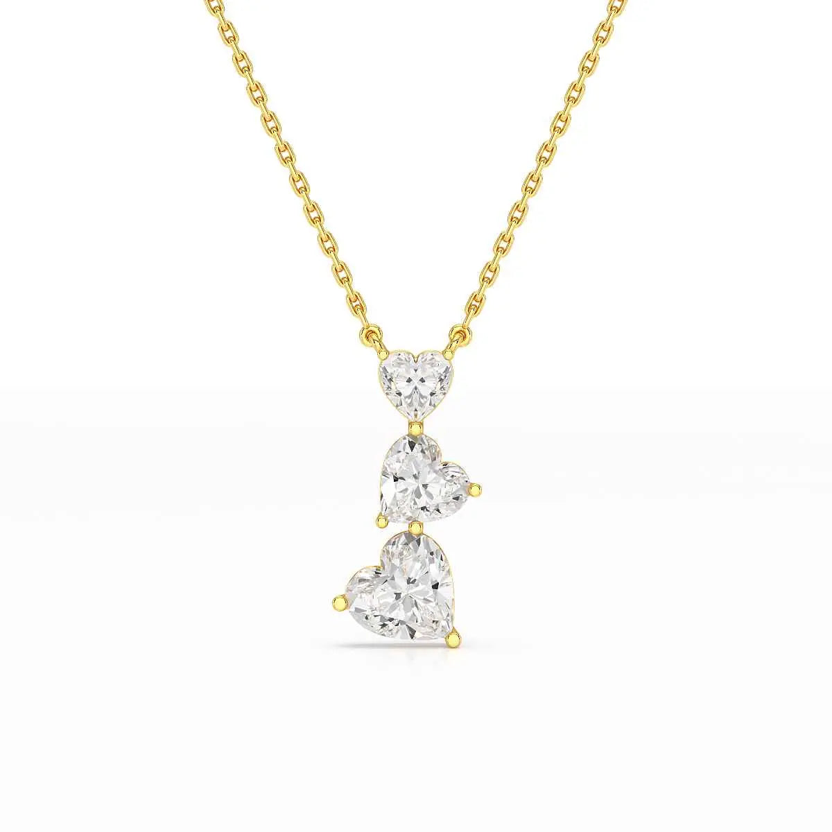 4.3 CT Heart Cut Lab Diamond Chain Pendant Jama Jewels