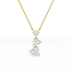 4.3 CT Heart Cut Lab Diamond Chain Pendant Jama Jewels