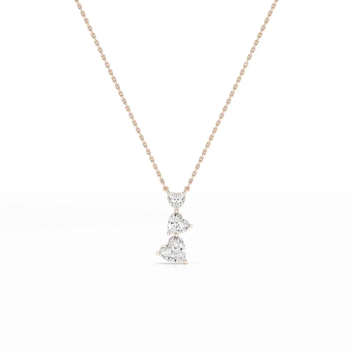 4.3 CT Heart Cut Lab Diamond Chain Pendant Jama Jewels