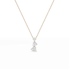 4.3 CT Heart Cut Lab Diamond Chain Pendant Jama Jewels