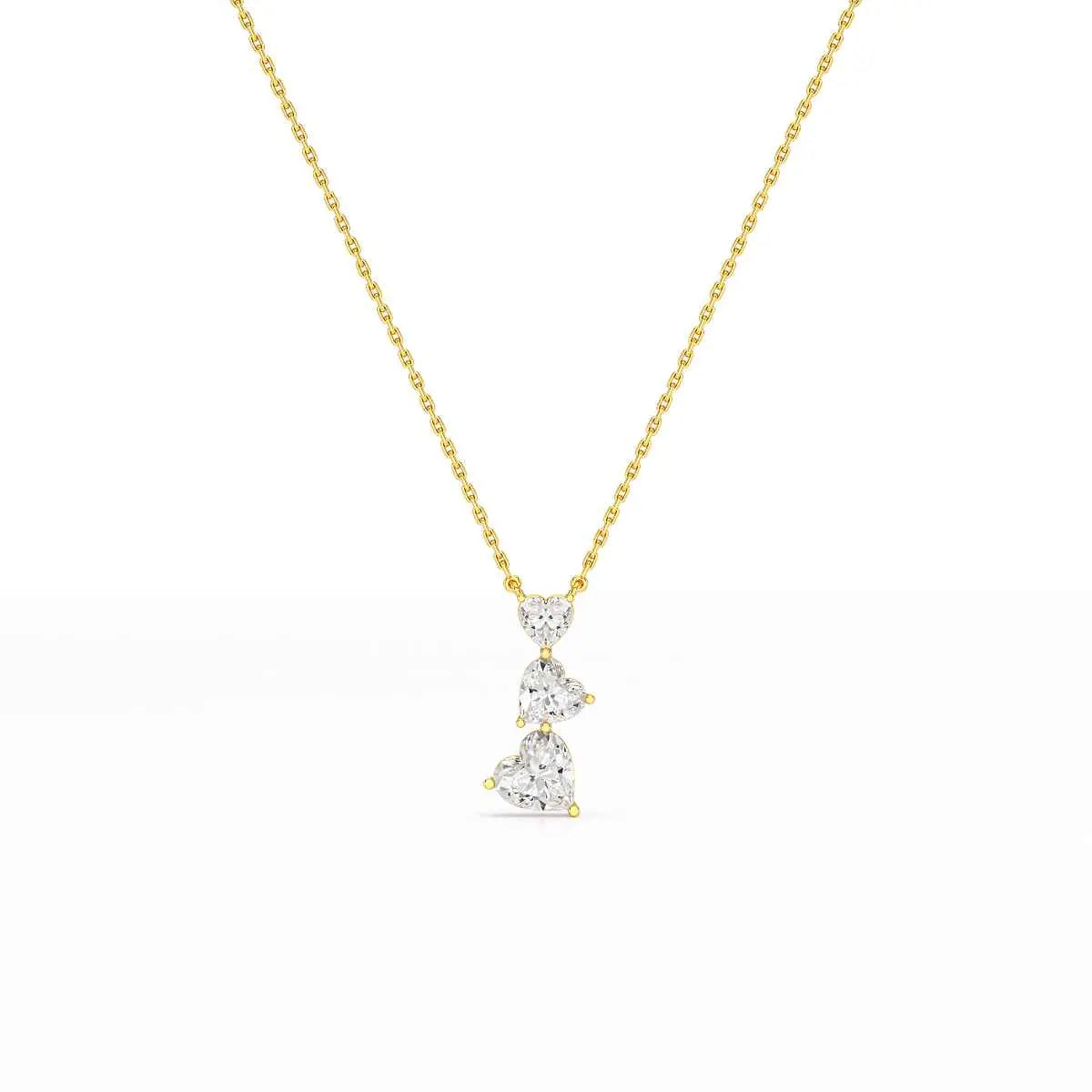 4.3 CT Heart Cut Lab Diamond Chain Pendant Jama Jewels